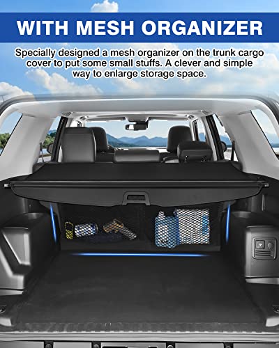 Autorder Upgraded Cargo Cover Custom Fit For Toyota 4Runner 2010-2023 Accessories Trunk Shade Cover No Gap With Storage Cargo Net Retractable Security Shield Shade #TOP3