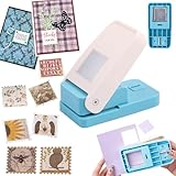 OTCRAFT Stamp Puncher 1.5x1.5inch Large Square Postage Stamp Punch |Stamp Hole Puncher| Scalloped Rectangle Lever Action Paper Punches for Crafting Scrapbooking DIY Card Making Arts Crafts Supplies