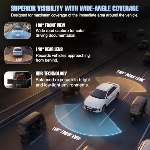 Image of Blaupunkt Dashcam-BPM330 Real 4K UHD (Front), 8MP Starvis IMX 415 Sensor, Ultra-Wide 160 + 1080P (Rear) Ultra-Wide 140 / GPS - Wi-Fi, Mic /Dual Channel /Super Night Vision /Supports 512 SD Card