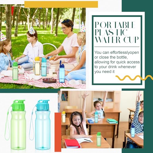 Tioncy 40 Pieces Water Bottles Bulk for Kids 17 oz Plastic Sport Drink Bottles with Handle Strap Lightweight Leakproof Cup for Fitness Gym School Gift(Cute Colors) - Image 7