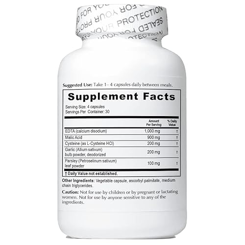 Enhanced Garlic Edta 120 Capsules - 3 Pack - 1000Mg High Potency Calcium Disodium Edta Formula - Proprietary Blend Free - No Magnesium Sterate - 1,000Mg Per Day -3 Bottles Of 120 Capsules #TOP1