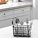 Better Houseware Cutlery Drying Basket with Hooks - Black Coated Steel Wire - 3 Compartments - Fits Most Dish Racks - Utensil Drying Rack for Sink