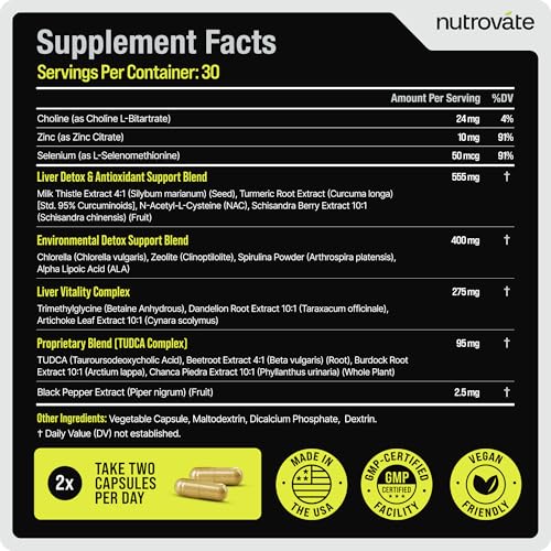 Image of Liver Cleanse Detox & Repair [19-Plex] - Liver Support Supplement with Milk Thistle, TUDCA, NAC, ALA, Zeolite, Dandelion Root, Artichoke, and Turmeric - Vegan, non-GMO, Gluten-Free [Made in USA]