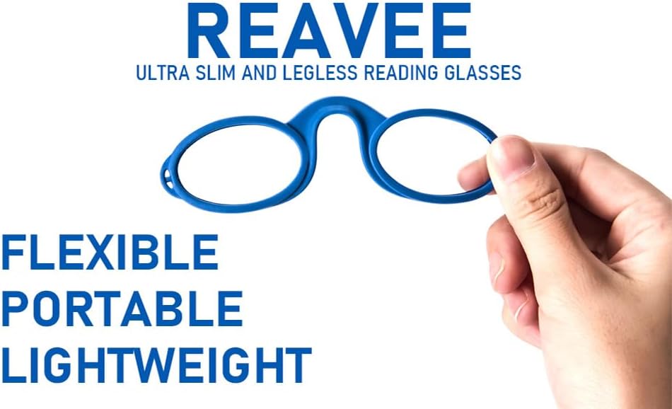 Miniatura 4 de REAVEE Lentes de lectura ultra delgados sin brazos para hombres y mujeres, lectores pequeños y planos, tamaño de bolsillo compacto con soporte