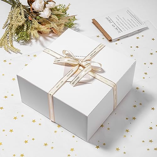 Mcfleet Gift Boxes With Lids 10X10X5 Inches 10 Pack Bridesmaid Proposal Boxes White Cardboard Gift Box For Presents thumb #2