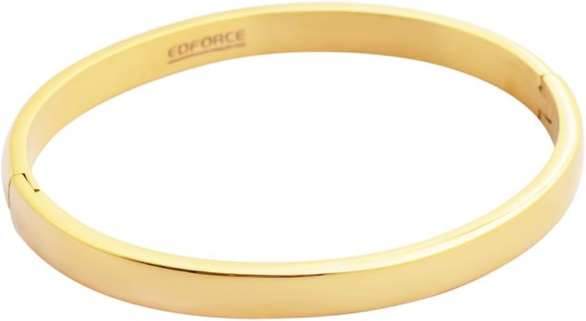 Edforce Stainless Steel Women's Stackable Bangle Bracelet Hinged Oval-Shape - Image 4
