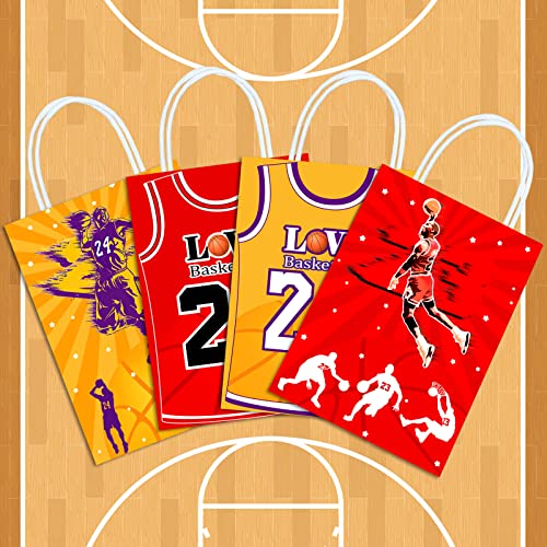 Brattol PB019 16 Pieces Basketball T-Shirt Gifts Bags For Basketball Birthday Party Supplies,Basketball Jersey Goody Snacks Treat Party Favors Bags With Handles For Kids Adults Basketball Theme Party Decorations thumb #6