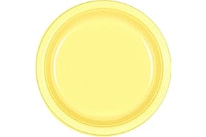 Vibrant Round Light Yellow Plastic Plates: The Party Essential for Every Occasion