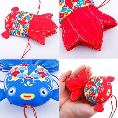 6 Bolsas de Seda Koi China para Regalos y Dulces miniatura 3