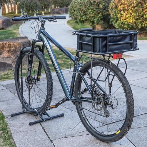 CXWXC Fahrradkorb Hinten mit Cargo Netz und Liner,Tragkraft bis zu 30 kg und Volumen 10L,Fahrradkorb für Fahrrad, E-Bike, Elektrofahrrad