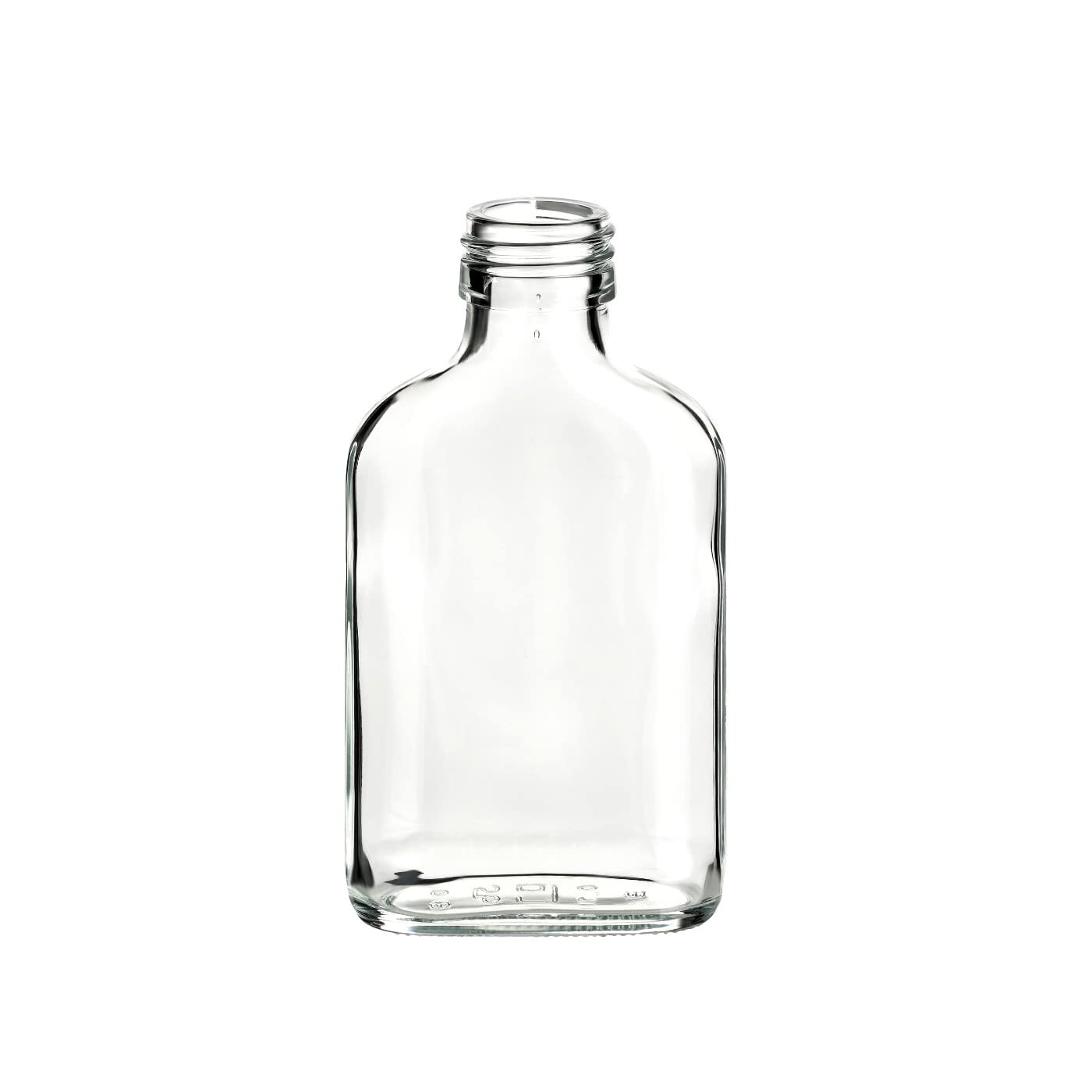 gouveo Set di 24 bottiglie di vetro Fiaschetta da 100 ml con tappo a vite oro - bottiglia piccola da 0,1 l per il riempimento - bottiglie di liquore vuote per whisky, gin, brandy, cognac (FF100G)