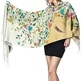 🧣TAMAÑO Y COLOR🧣La bufanda grande y larga es de 196 cm de largo, 10 cm de largo de borlas en cada extremo, 68 cm de ancho.