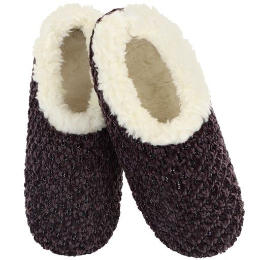 Image of Snoozies Womens Textured Slipper Socks Fuzzy House Slippers