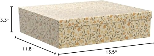 Miniatura 6 de Soul & Lane Cajas de almacenamiento decorativas de cartón con tapas, juego de 3 cajas de almacenamiento de fotos florales para decoración del hogar