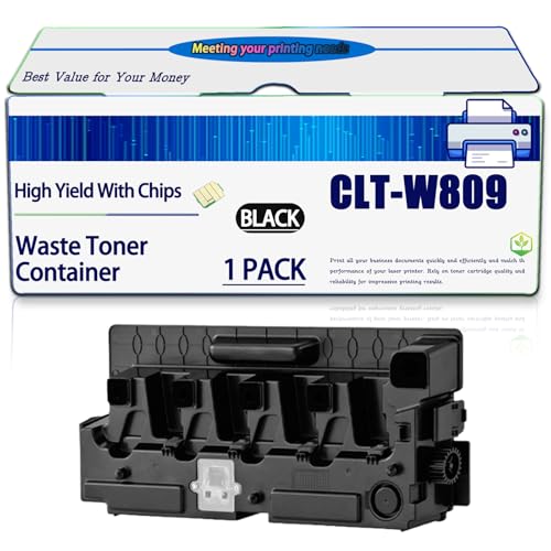 Image of Compatible for Samsung CLT-W809 Waste Toner Container CLX-9201NA CLX-9251NA CLX-9301NA Printers, High Yield 60000 Pages, with Chip (Black)