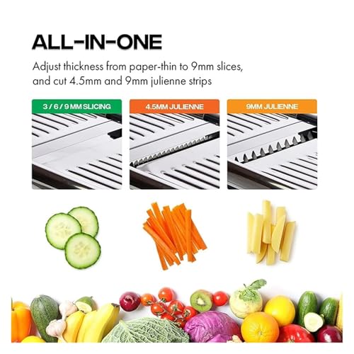 Mandolina ajustable de acero inoxidable para vegetales miniatura 3