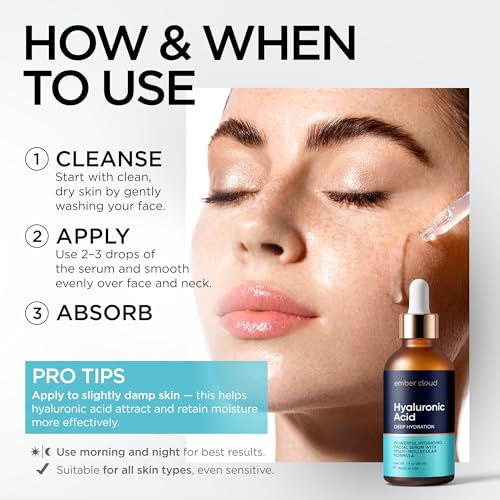 Image of Hyaluronic Acid Serum for Face, Neck & Lips Low Molecular 1 Oz