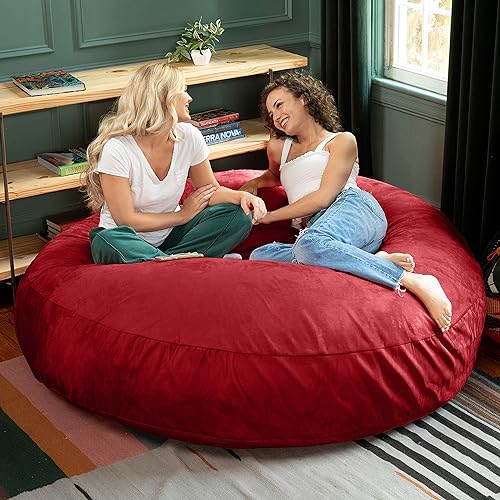 Image of Jaxx 6 Foot Cocoon - 2-in-1 Convertible Bean Bag Bed & Large Bean Bag Chair for Adults, Cinnabar