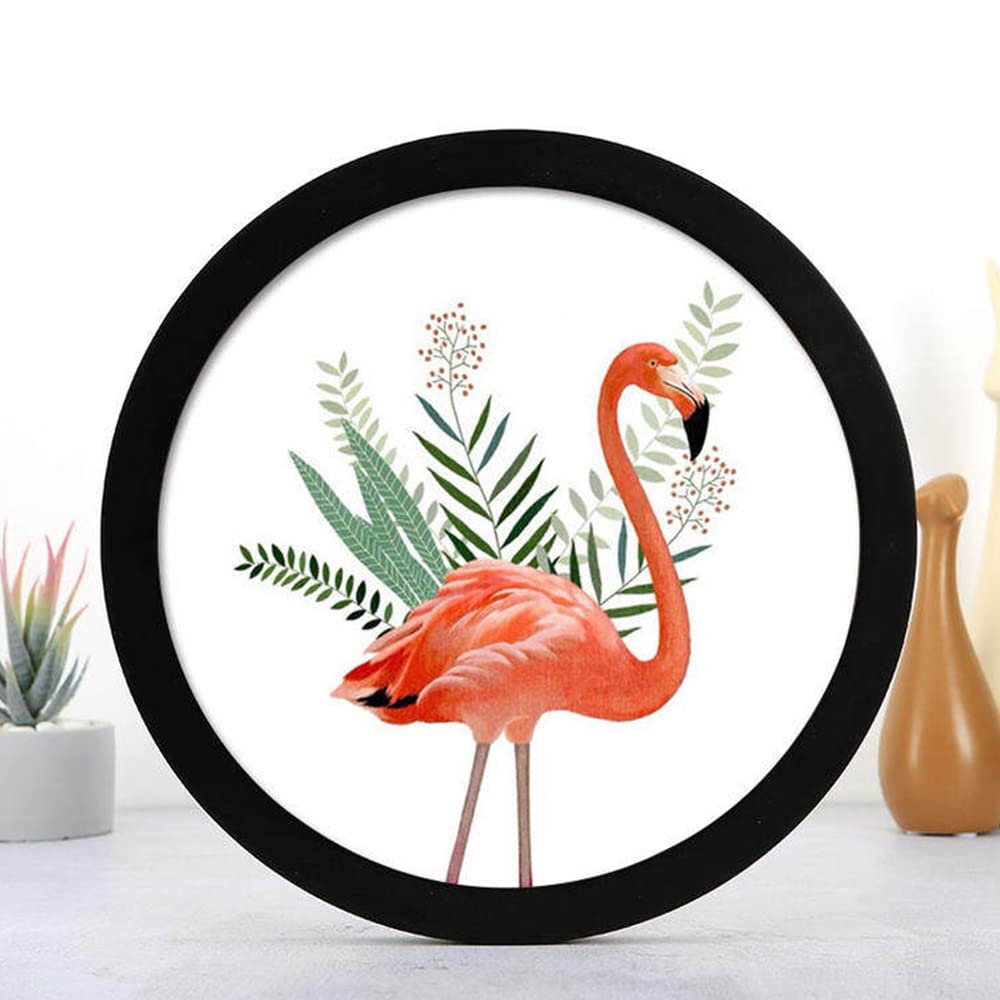 Cadre Photo Rond En Bois Naturel 20 Cm - Déco Murale DIY Blanc Rustique Pour Salon Et Chambre - 3