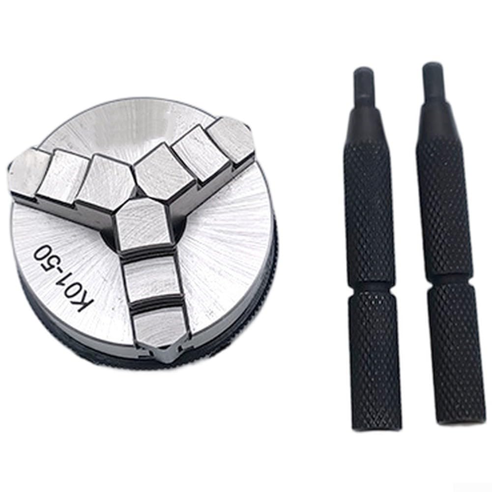 Portabrocas manual para M14 Tres mandíbulas 1-33mm Acero de alta dureza para máquina de carpintería K01-50 con soportes cilíndricos cortos y roscados Plata Negro
