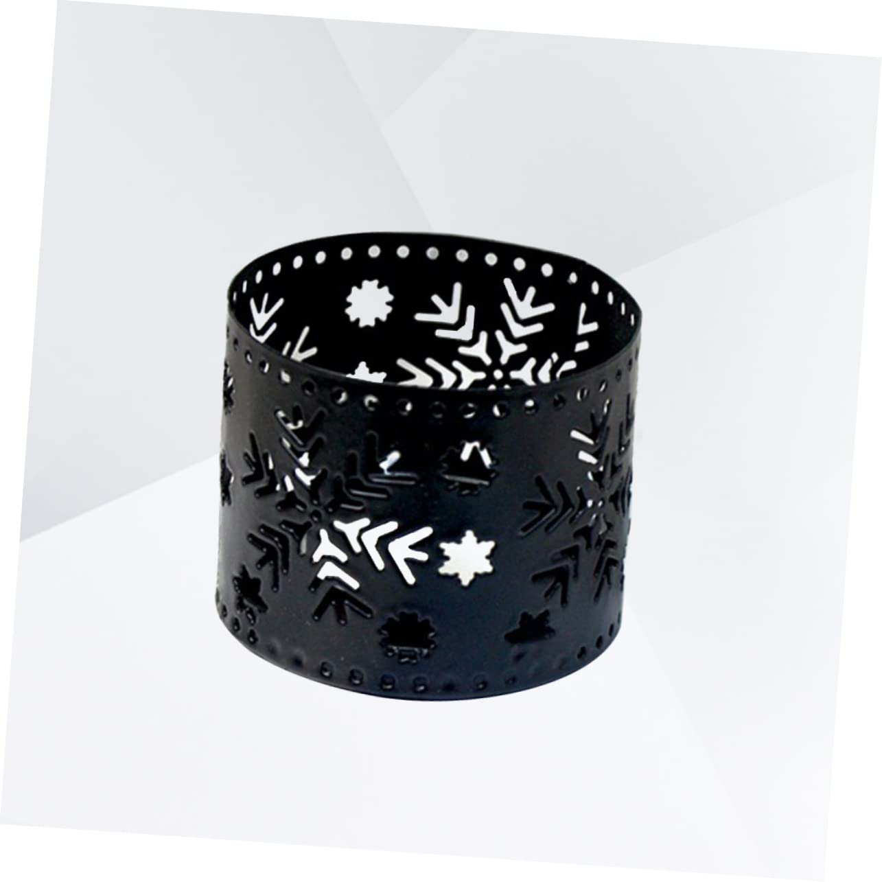 NOLITOY 3pcs Iron Hollow Christmas Candle Holders Black Snowflake Decorations Desktop Pen Holder Home Office Decor