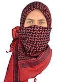 Mato & Hash Military Shemagh Tactical 100% Cotton Scarf Head Wrap - Red/Black CA2100-2
