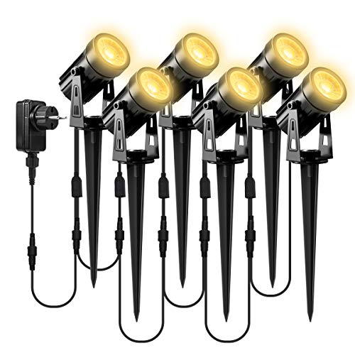Luces de jardín T-SUNRISE 6 en 1 COB Focos de LED para exteriores IP65 Focos de jardín LED Spot 2000 lumen, para jardines Jardines de jardín