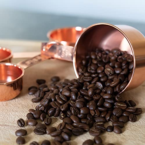 Ml's Home 4 Piece Rose Gold Copper Plated Stainless Steel Measuring Cups Set: Kitchen Baking And Cooking With Liquids, Dry Goods, Or Decorative Piece #TOP1