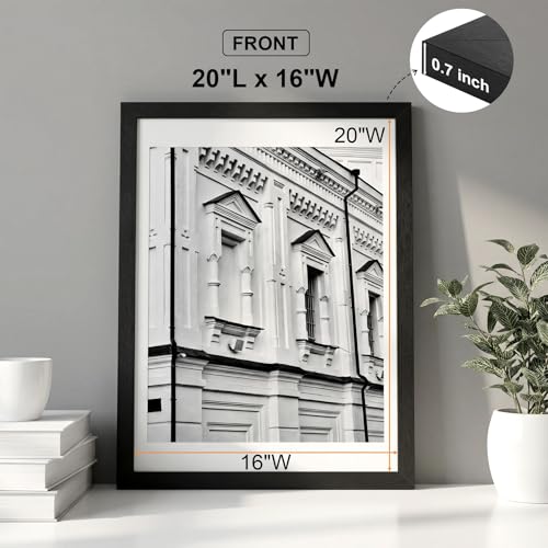 Image of HOUSE DAY 3 Pack 16x20 Poster Frame Wood and Polished Plexiglass, 16 x 20 Picture Frame Black without Mat or 12x18 with Mat, Horizontal or Vertical Wall Mounting 16x20 Poster Frames for Large Size Picture
