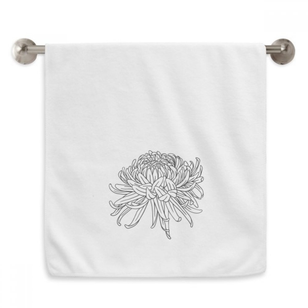 Serviettes moelleuses chrysanthème blanc 13x29 inch au tissage délicat et raffiné