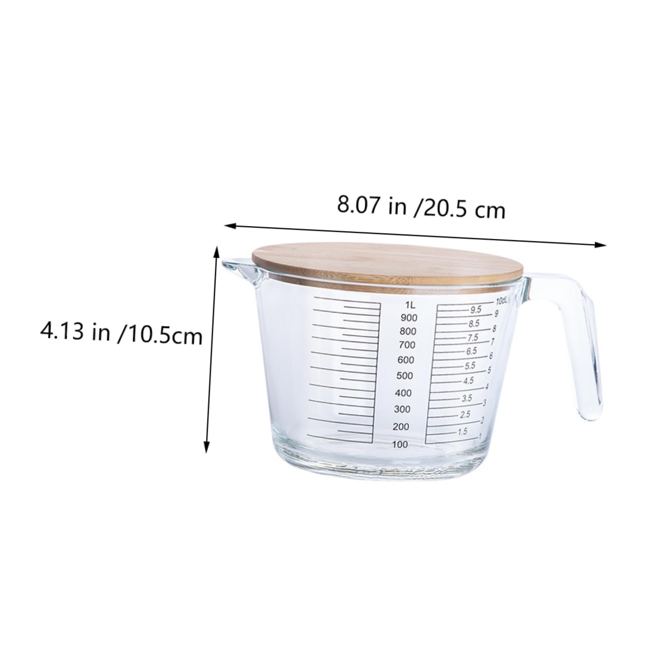 Ciieeo Taza Batidora De Huevos Jarra Medidora De Vidrio Resistente Al Calor Para Uso Cocina Para Ingredientes Con Graduación Clara Para Facilitar La Medición