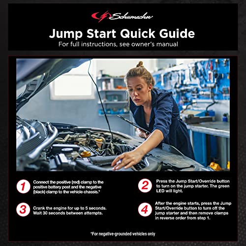 Schumacher Sl1653 Lithium Portable Power Station And 3000A 12V Jump Starter, For 10.0L Gas | 8.0L Diesel Engines – Jump Start Car, Motorcycle, Truck, And Boat – Charge Your Apple, And Android Devices #TOP4