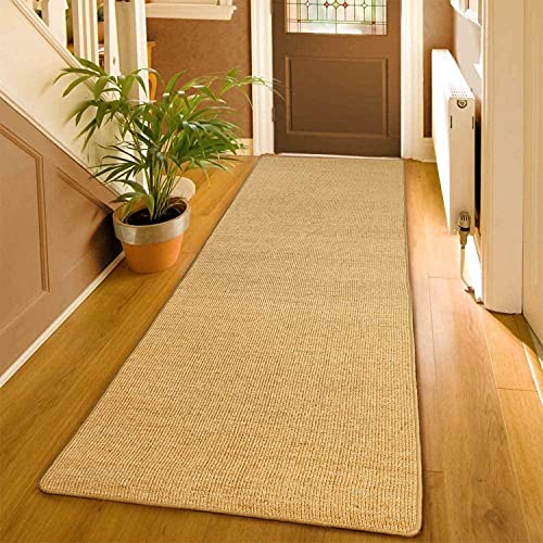 Tapis antidérapant robuste et lavable design rétro beige 80x120