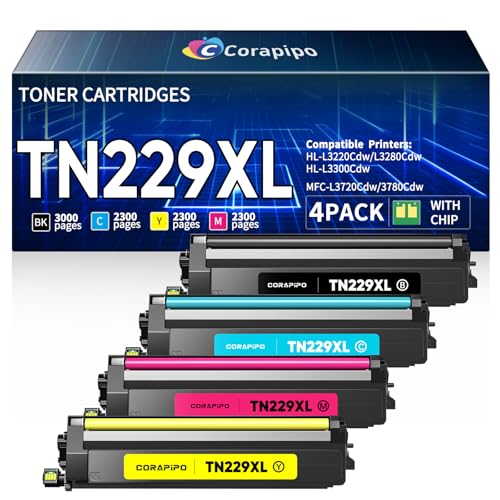 Image of TN229 TN229XL 229XL Toner Cartridges MFC-L3780CDW Compatible Replacement for TN 229XL TN-229XL TN229 /XL /V Use with MFC-L3780CDW MFC-L3720CDW HL-L3220CDW HL-L3280CDW Printers High Yield