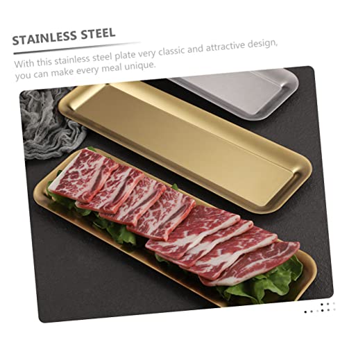Plato Rectangular de Acero Inoxidable para Sushi miniatura 6
