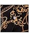 fohemr Mens Luxury Dress Shirts Baroque Black Gold Chain Print Casual Long Sleeve Button Down buchona Shirt for Party 3X-Large