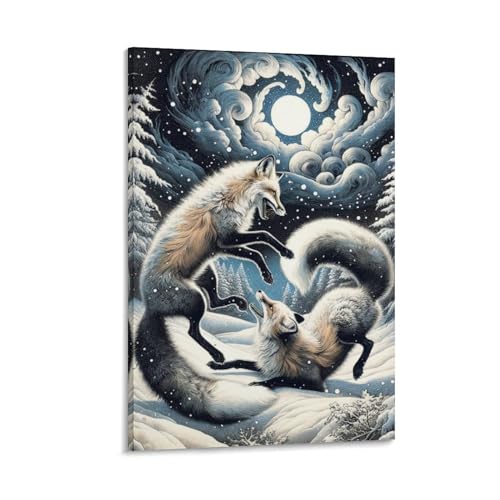 Renard murale décoration tableau sur toile affiche pour chambre couloir