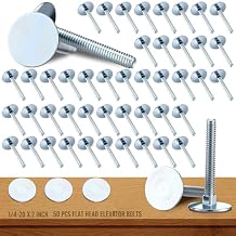 LEIFIDE 50 Pcs 1/4-20 x 2 Inch Elevator Bolts, High Strength Flat Head Galvanized Steel Bolts for Industrial, Elevator, Wood Deck Silver