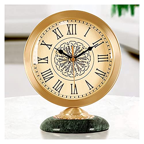 Reloj de mesa de latón puro de 7 pulgadas para salón de lujo