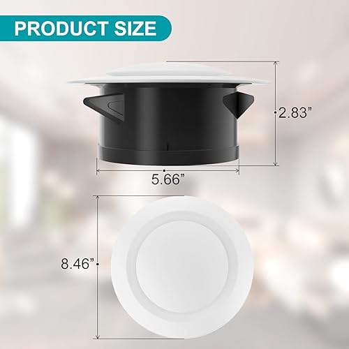 Miniatura 2 de HG Power Cubiertas de ventilación de aire de 6 pulgadas, ventilación ajustable de plástico ABS, difusor de techo redondo para sala de estar,