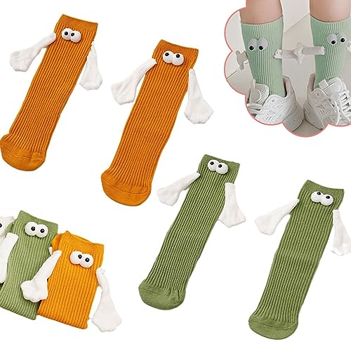 Calcetines para Parejas con las Manos, 2 Paar Calcetines de Pareja de Muñecas 3D de Succión Magnética Divertida, Calcetines Magnéticos Novedosos para Mujeres y Hombre