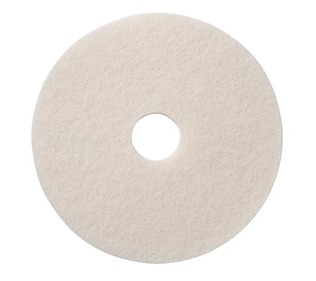 TTS Products 22" White Polishing Floor Pads – Pack of 5 | Light Cleaning & Buffing Pads for Floor Scrubbers 7200N Stripping Floor Pads