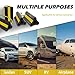 Wheel Chocks for RV Trailer Travel Camper Truck Car, Sturdy Heavy Duty Simple Easy to Use, Rubber Tires Block Stopper Chock with Rope and Yellow Reflective Tape Trailer RV Accessary(2set4pack)