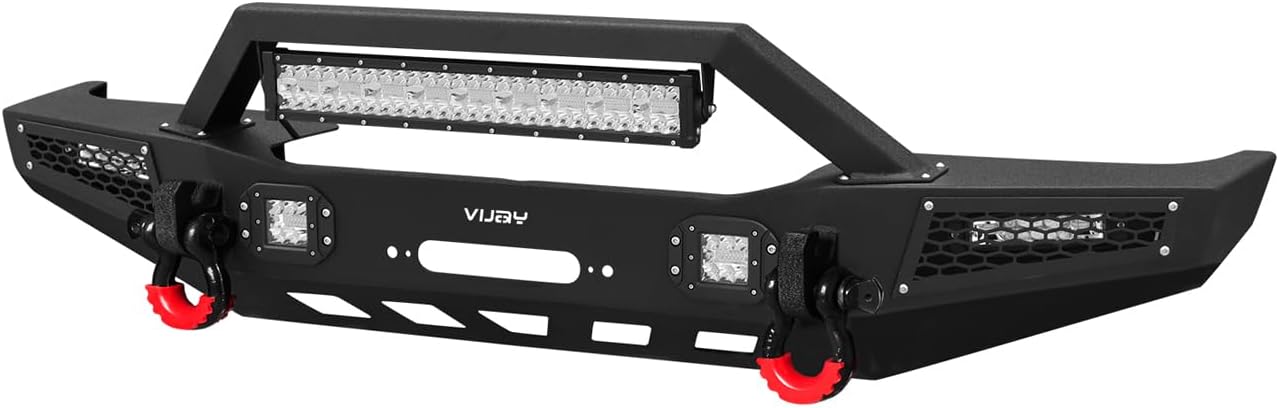 Vijay Front Bumper Fits 1984-2001 Cherokee XJ and 1984-2001 Comanche MJ