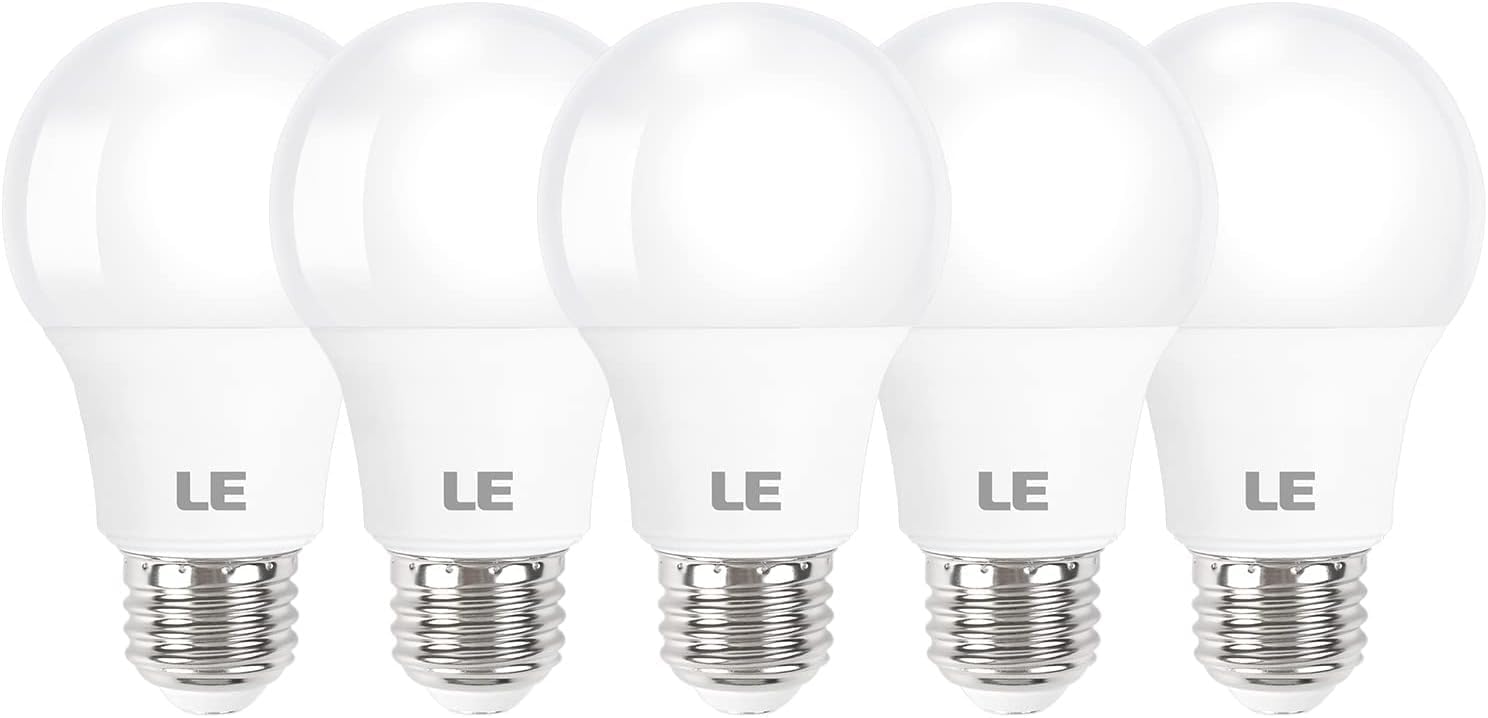 Lepro LED Light Bulbs, 2700K Soft Warm White LED Bulb 60W Equivalent, Non-Dimmable, A19 E26 Standard Medium Base, 10000 Hour Lifetime, UL Listed, 9 Watt, 5 Packs