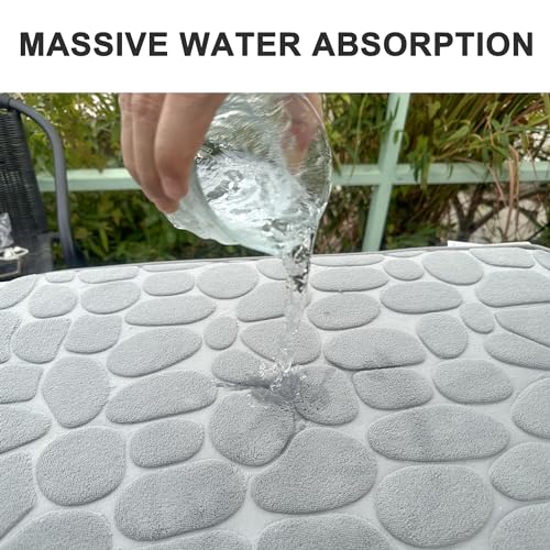 Tapis de bain super absorbant antidérapant en velours gris - 6