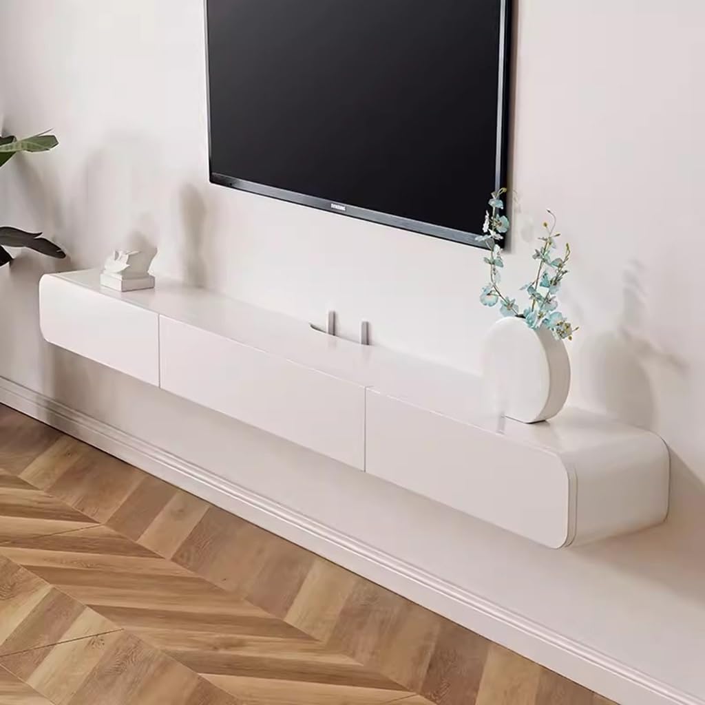 Unoszący się regał pod telewizor, stojak, szafka, montaż na ścianie mediów, długie urządzenia multimedialne TV, konsola z drzwiami magazynowymi, wisząca podstawka pod telewizor, szafka ścienna z