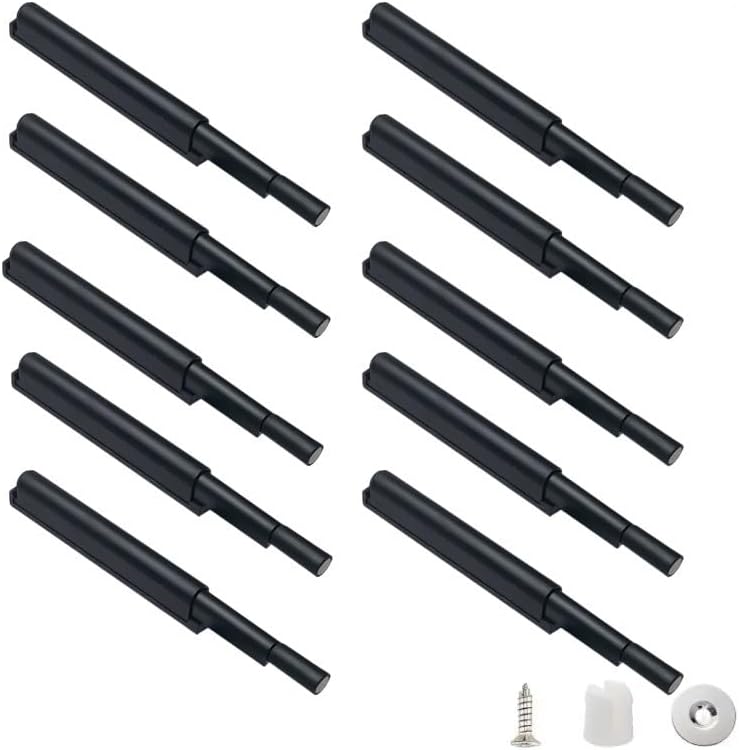 10PCS Damper Buffer Soft Quiet Close Invisible Catches Kitchen Cabinet Door Stop Drawer Buffers Furniture Hardware Accessories(10PCS-Black)