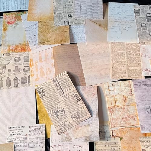 Image of G2g Vintage Scrapbook Paper Pack - 60 Sheets (60 Designs) 4x6 inch Decorative Craft Paper - 170 GSM for Journaling, Card Making, Scrapbooking, Junk Journals, Ephemera & DIY Craft Projects