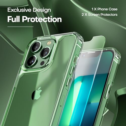 Image of TAURI for iPhone 13 Pro Max Case, with Screen Protector, Clear | Anti-Yellowing Military-Grade Protection Shockproof Slim Phone Case for iPhone 13 ProMax